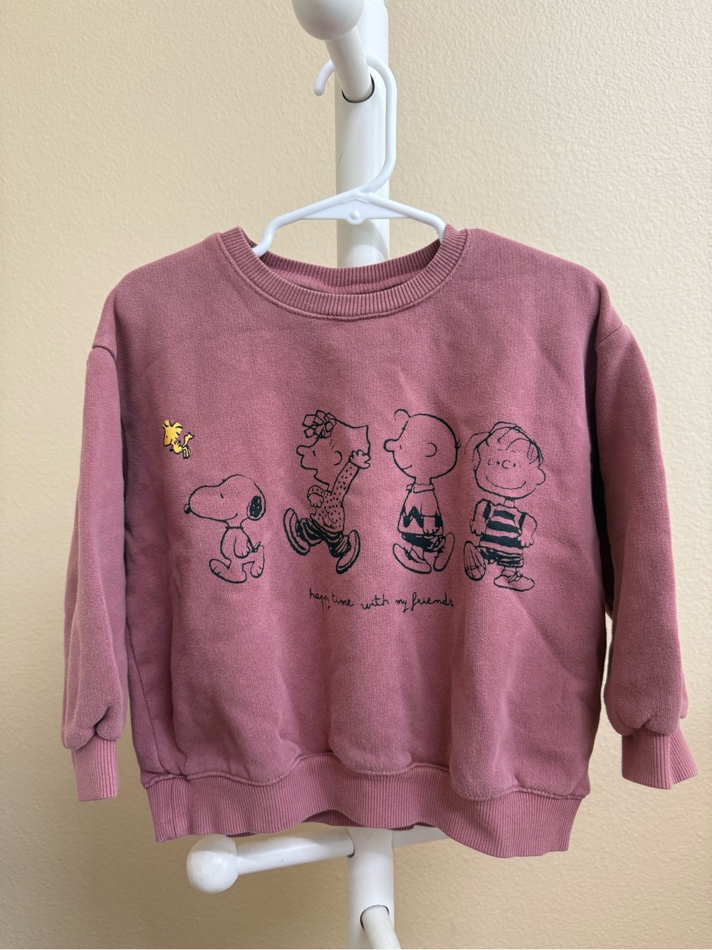 Kids Mauve Peanuts Graphic Sweatshirt - Comfort Crewneck
